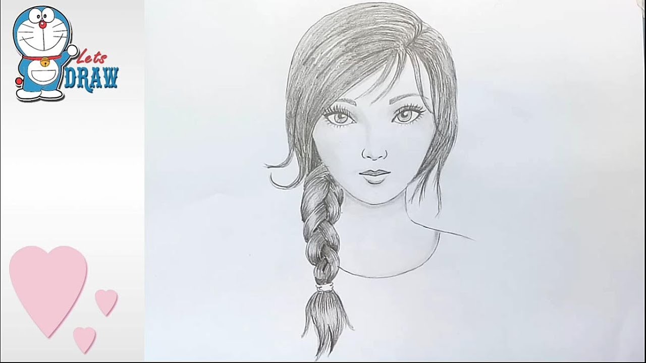 How to draw a girl face with Pencil for Beginners