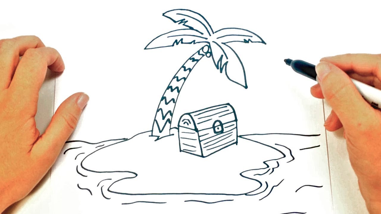 How to draw a Desert Island Step by Step | Easy drawings 