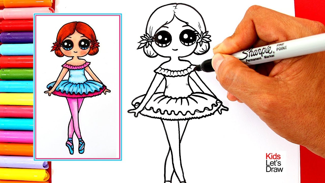 Aprende a dibujar una BAILARINA DE BALLET Kawaii | How to draw a Cute