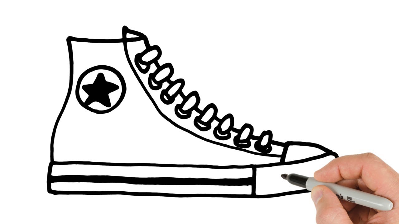 converse sneakers drawing
