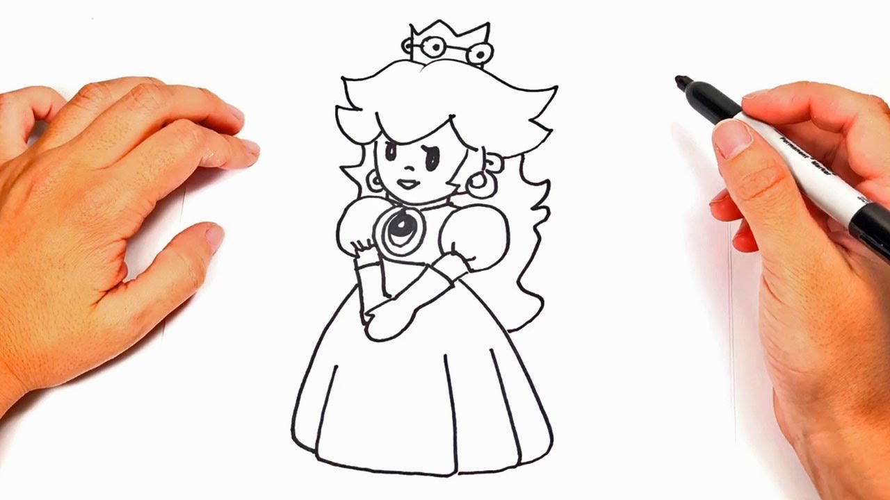 Princesa peach dibujo facil