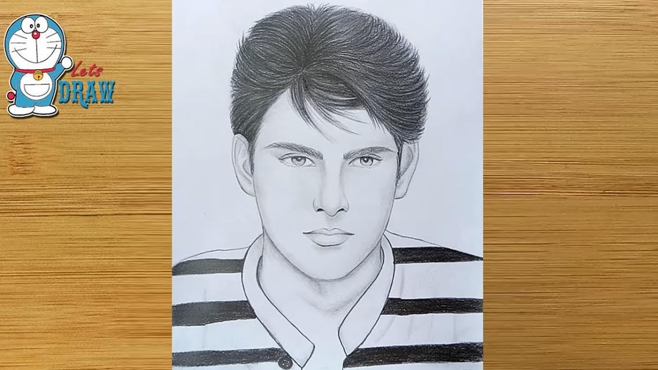 Male face drawing (easy) for beginners step by step Face Drawing