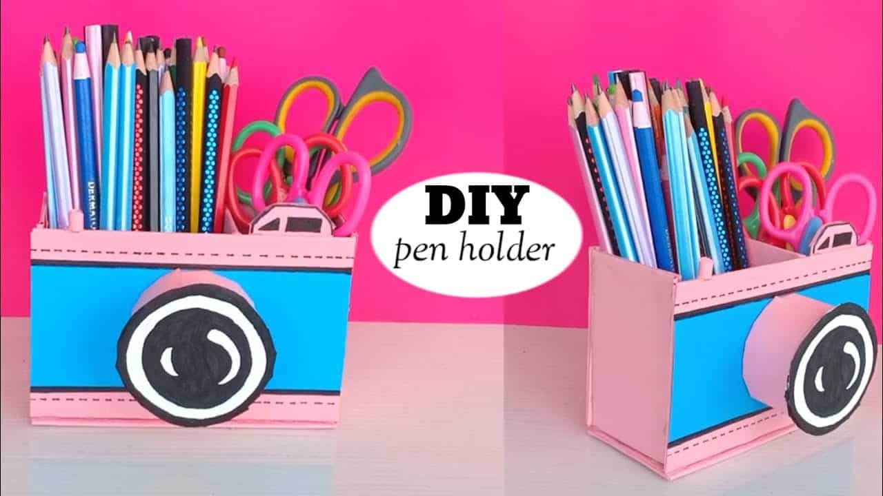 How to Make Pen holder ?/Origami Pen Holder /Paper Pen Holder With cardboard / Origami /School hacks 