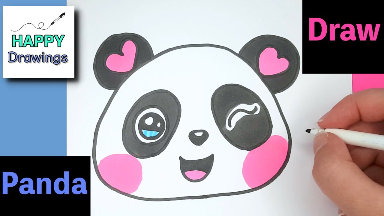How to draw a Cool and Cute Panda Emoji 