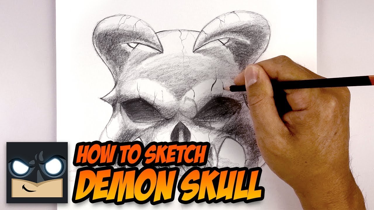 How To Draw A Demon Skull | Halloween Tutorial 