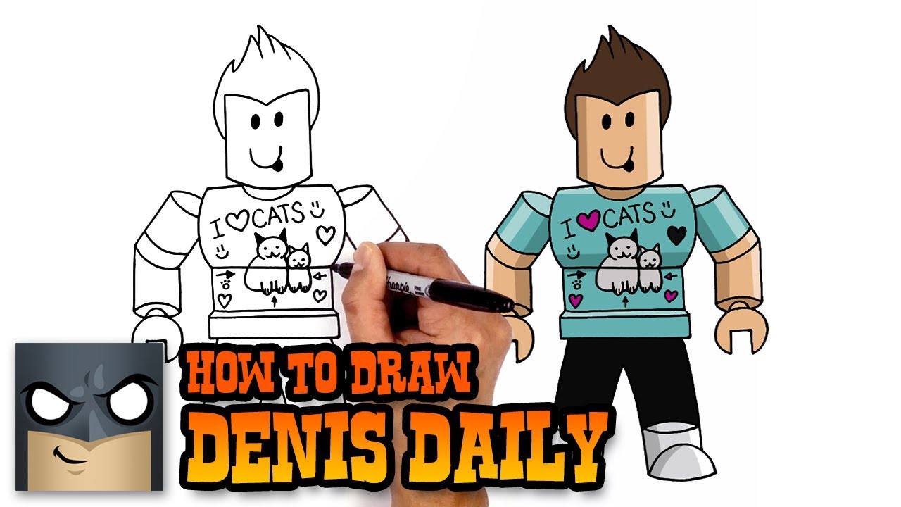 How To Draw Denis Daily Roblox Art Tutorial - roblox lover youtube hacking denis account
