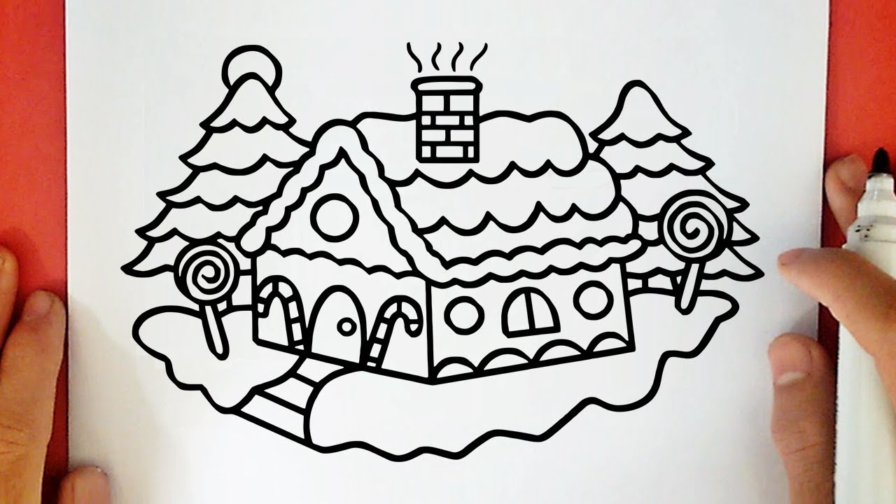 HOW TO DRAW A CHRISTMAS HOUSE 