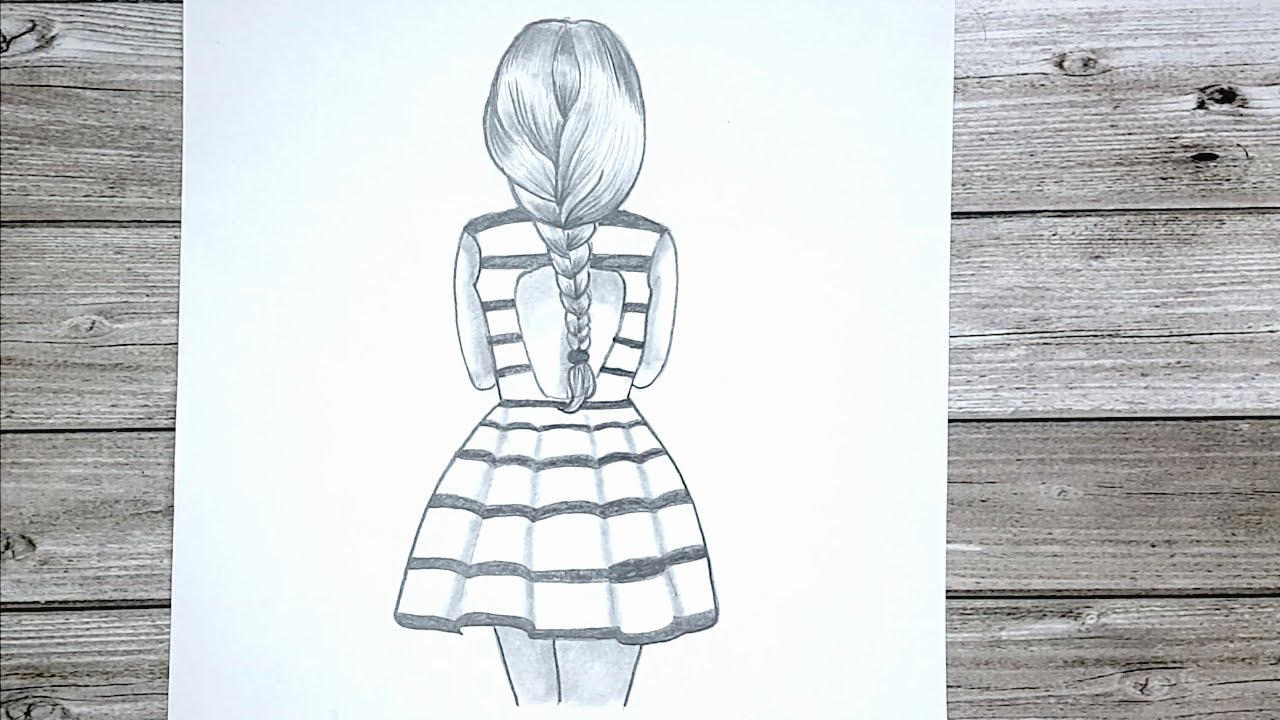❤️How to Draw a Girl with long Hair and a Dress 