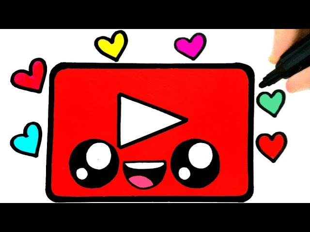 how to draw youtube logo | draw youtube logo easy step by step | dibujos kawaii 