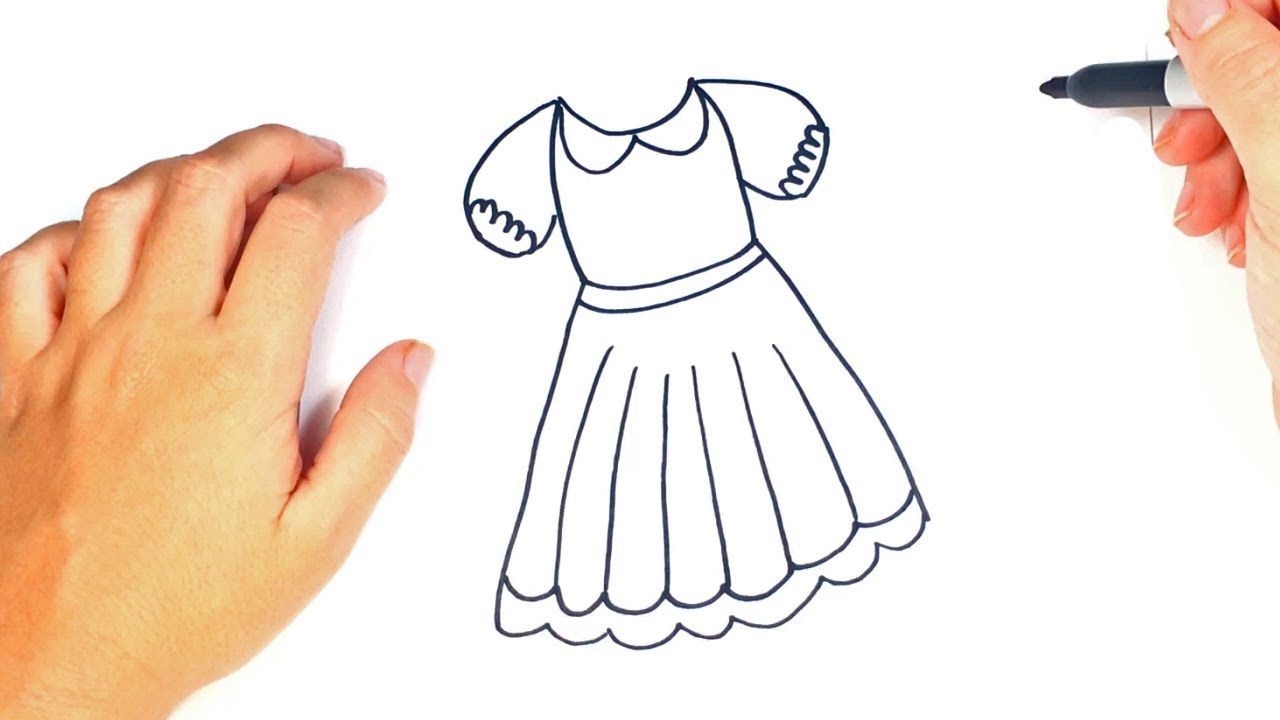 How to draw a Dress Step by Step | Easy drawings 