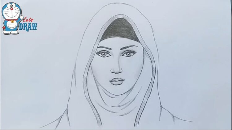 A Girl With Hijab Pencil Sketch How To Draw A Hijab Girl - roblox id pictures girl sketch