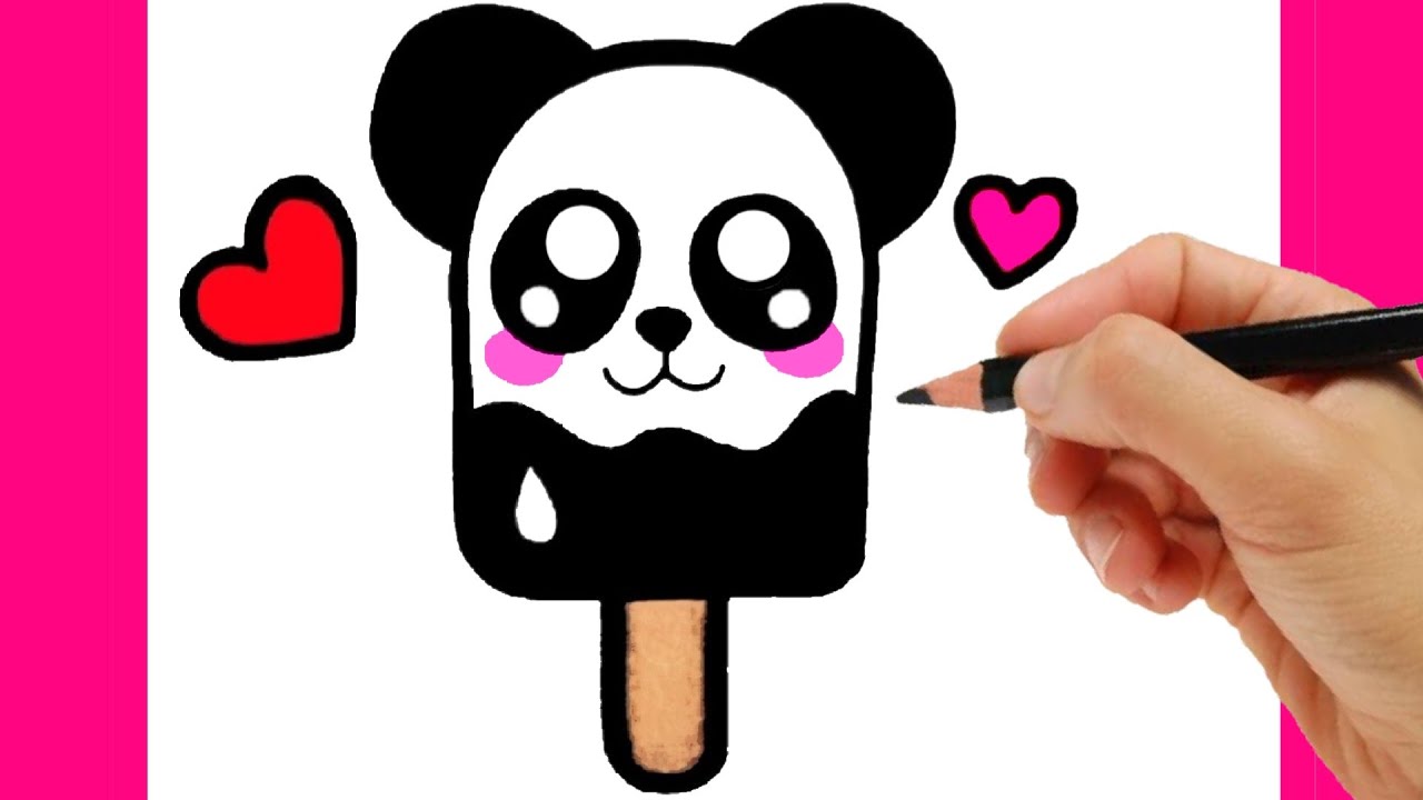 Como dibujar un helado de panda | HOW TO DRAW a cute ICE CREAM kawaii - como dibujar kawaii 