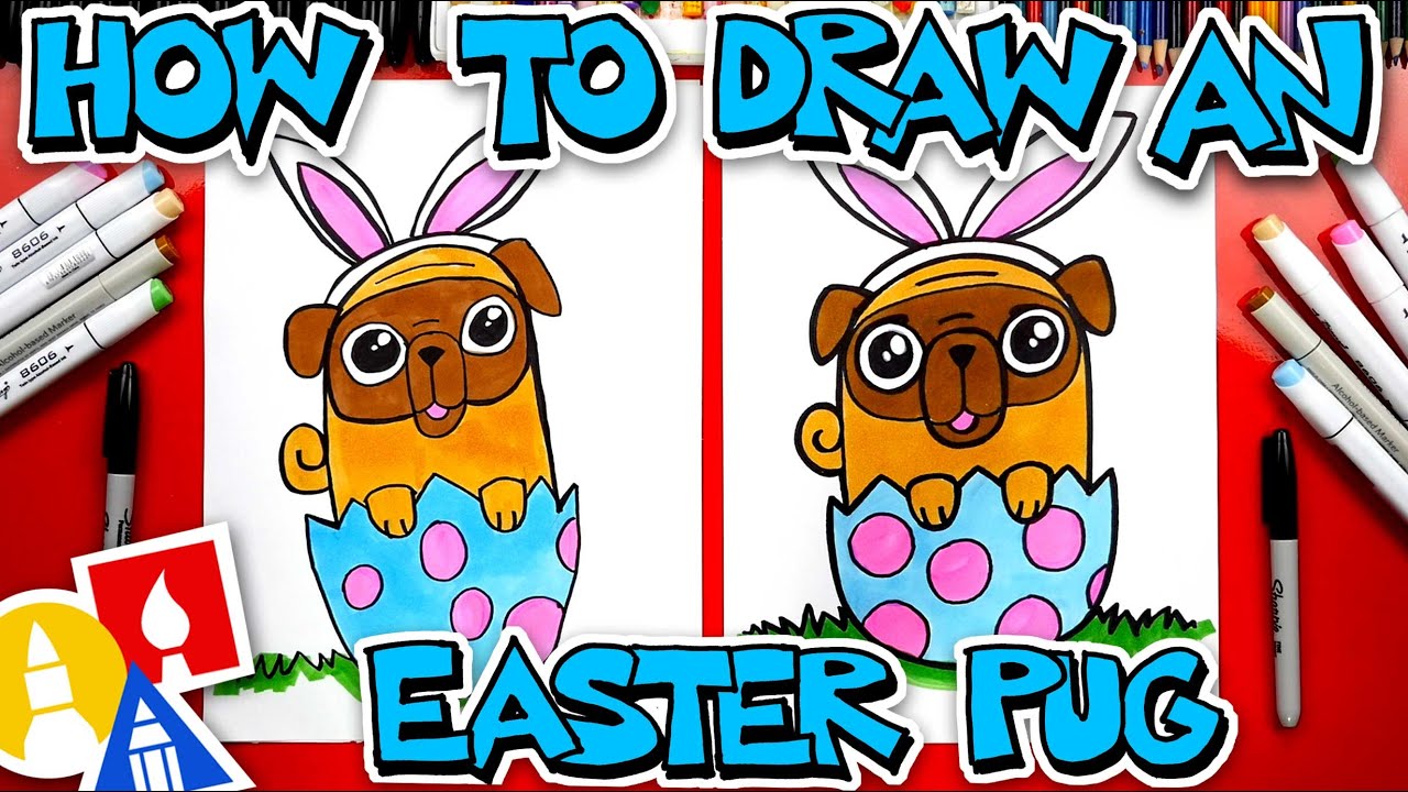 How To Draw An Easter Pug Bunny #stayhome and draw #withme 
