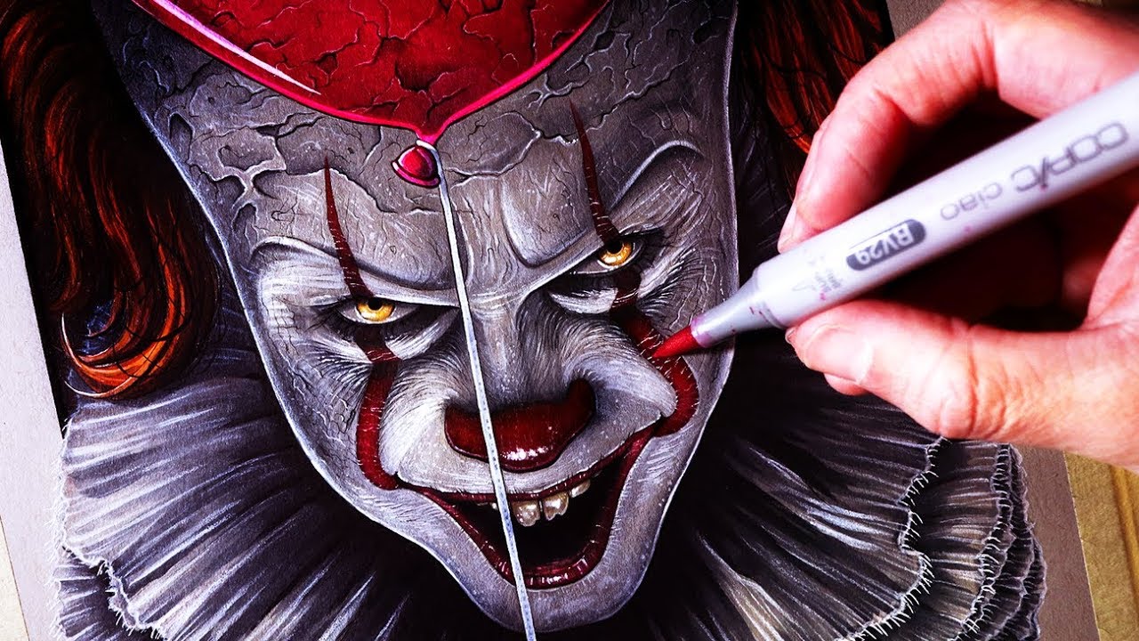 Let's Draw PENNYWISE - IT CHAPTER TWO - FAN ART FRIDAY 