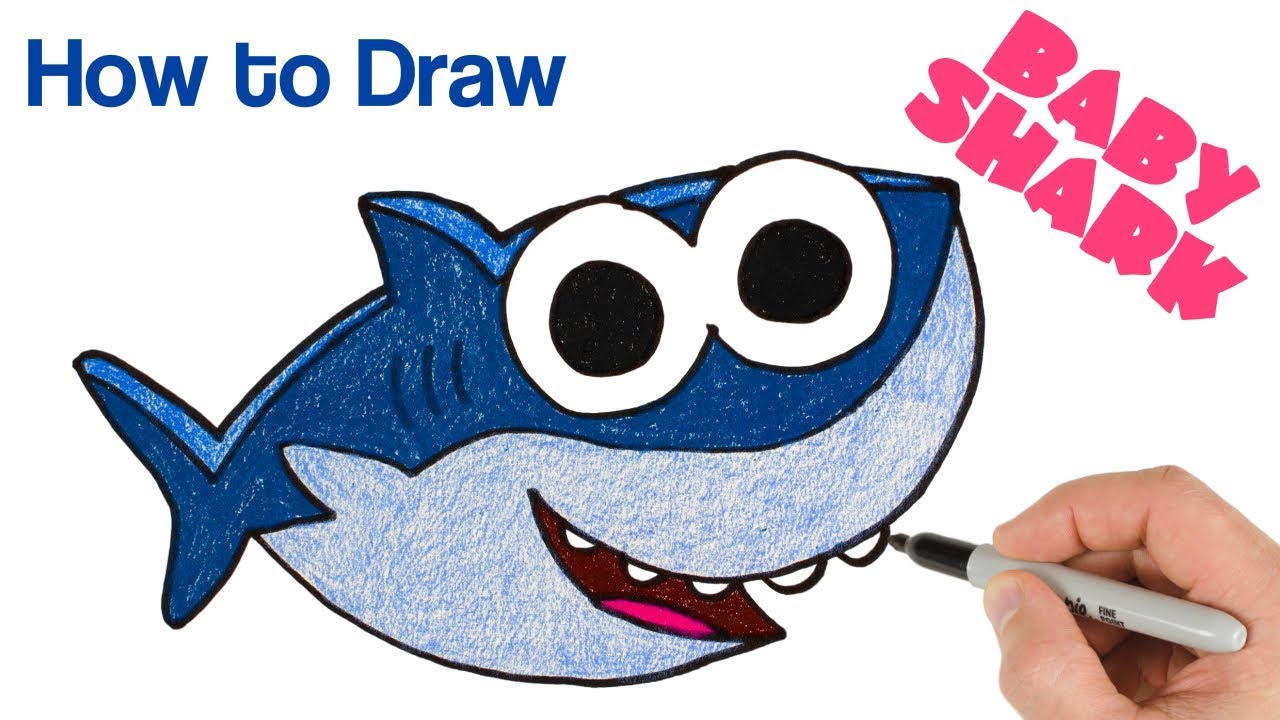 How to Draw Baby Shark | Cartoon Drawing for beginners 