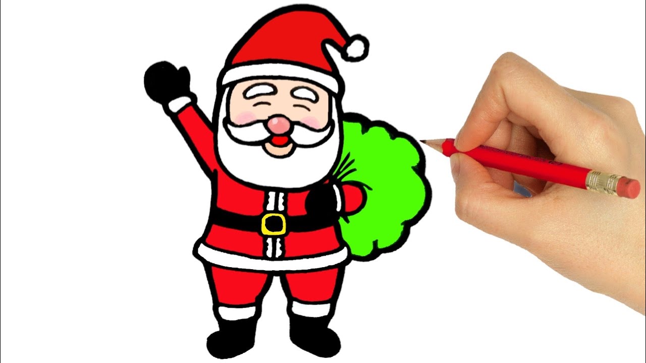 HOW TO DRAW SANTA CLAUS EASY STEP BY STEP 