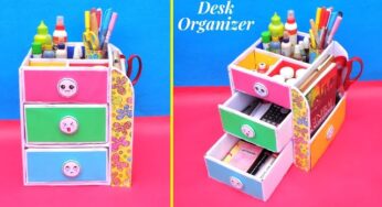 DIY Useful Desk Organizer with Cardboard Box | Best out of waste | Space saving organizer