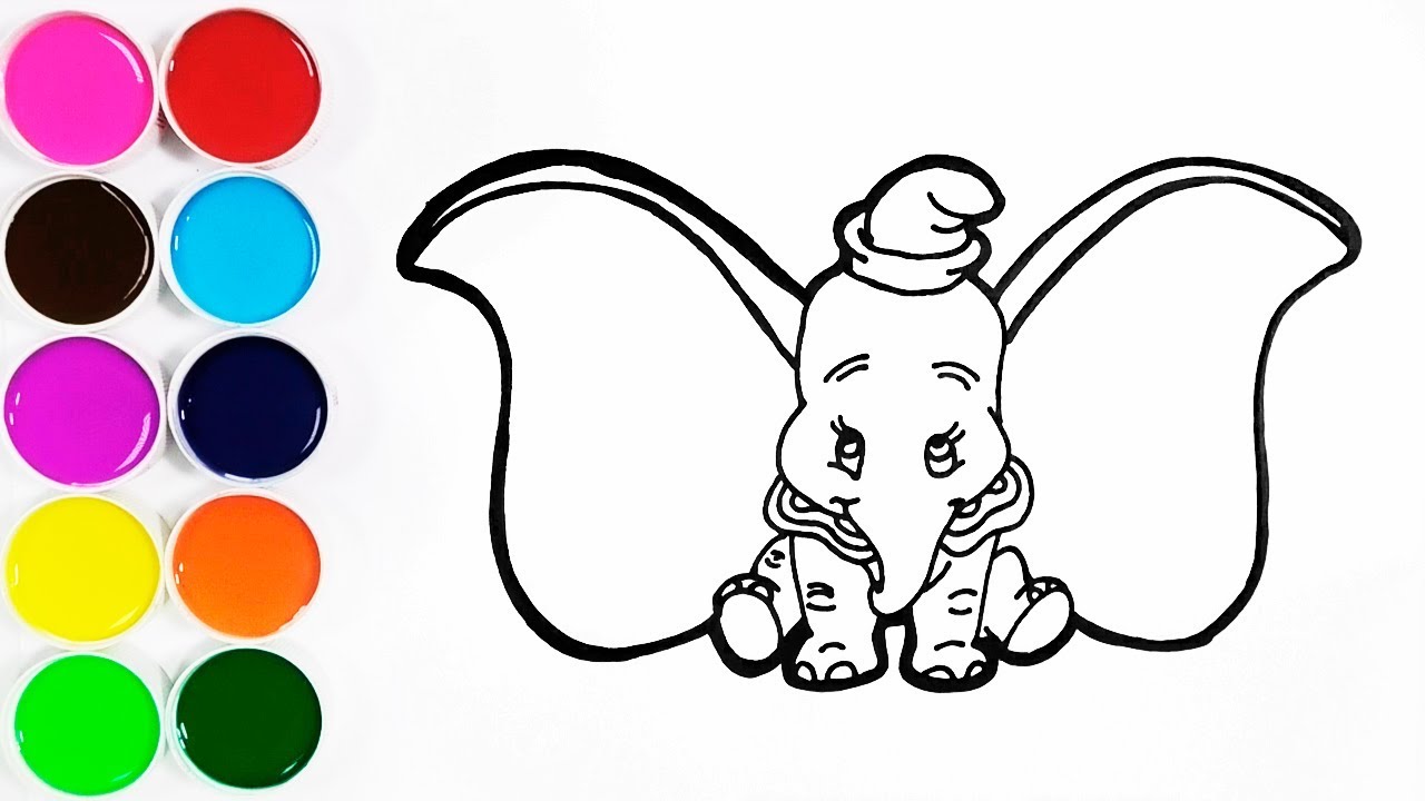 Como Dibujar y Colorear Dumbo - Dibujos Para Niños - Coloring Pages - Learn Colors / FunKeep 