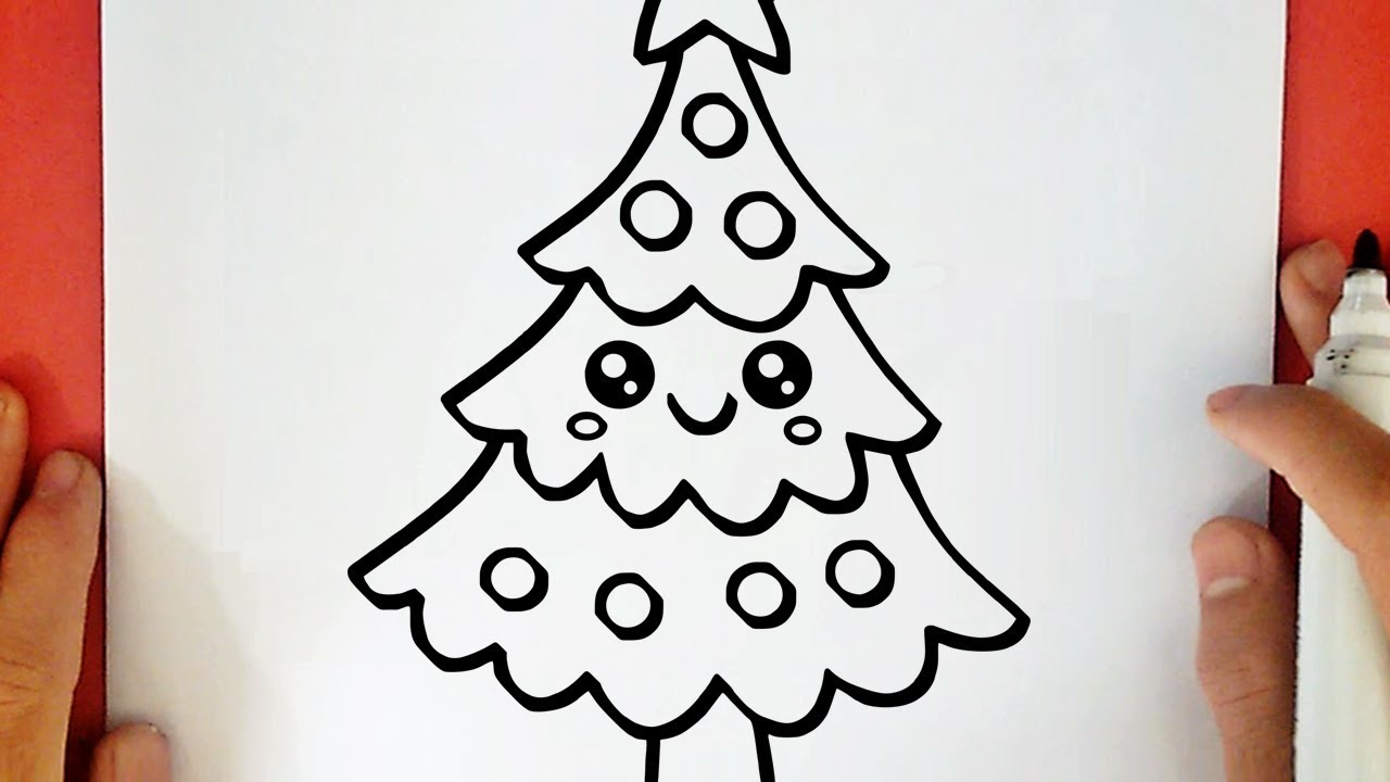 HOW TO DRAW A CUTE CHRISTMAS TREE 