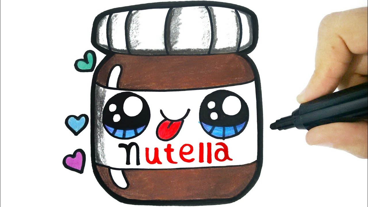 how to draw a nutella - drawing a nutella - como desenhar uma nutela - desenhando uma nutella facil 