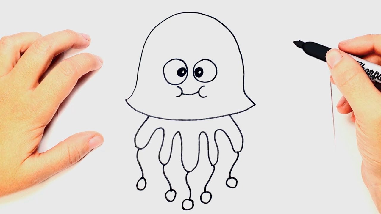 How to draw a Jellyfish Step by Step | Easy drawings 