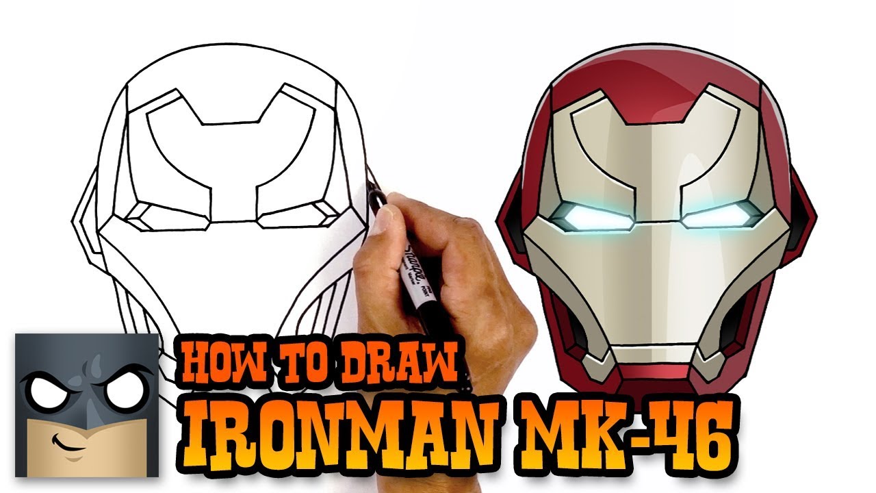 How to Draw Iron Man | MK-46 Helmet Tutorial 