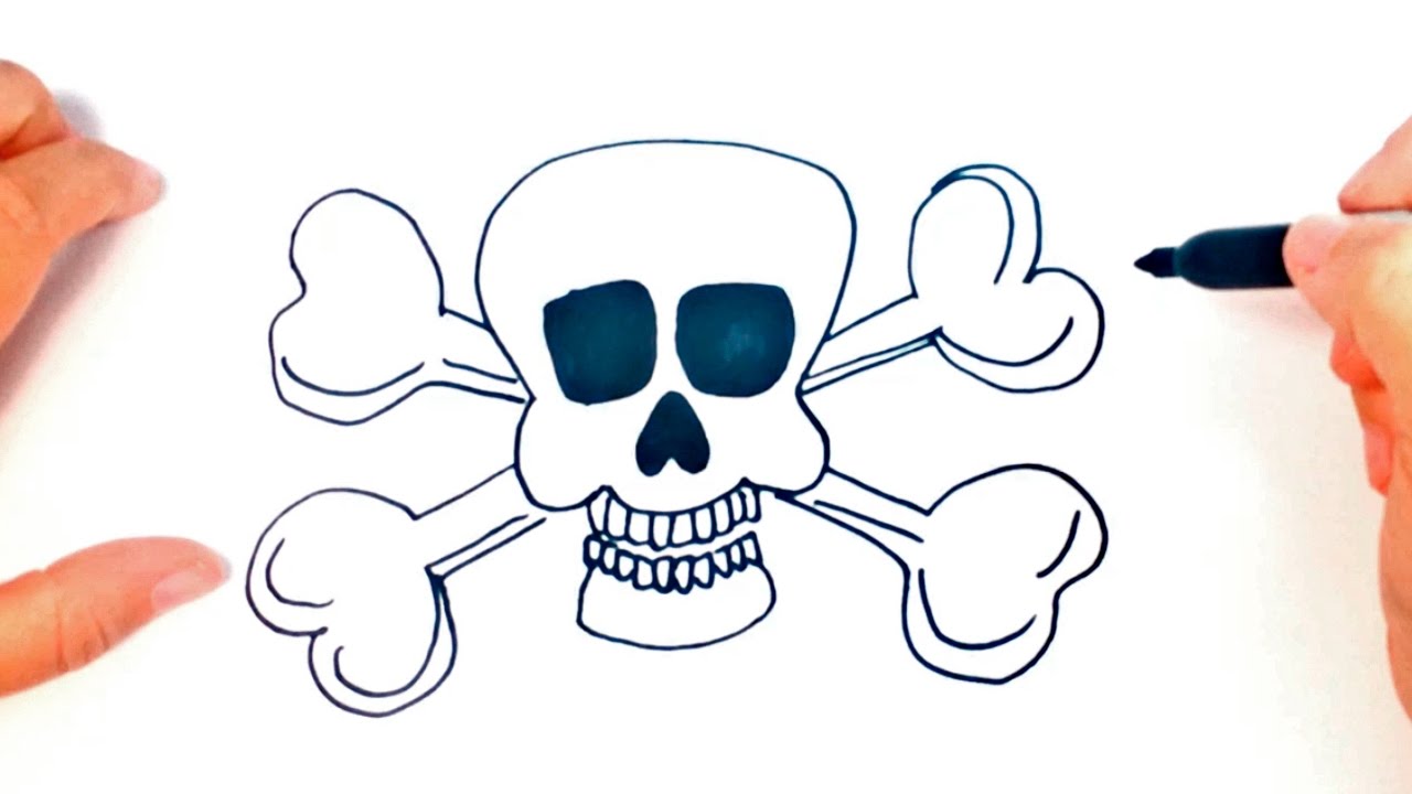 How to draw a Pirate Skull | Pirate Skull Easy Draw Tutorial 