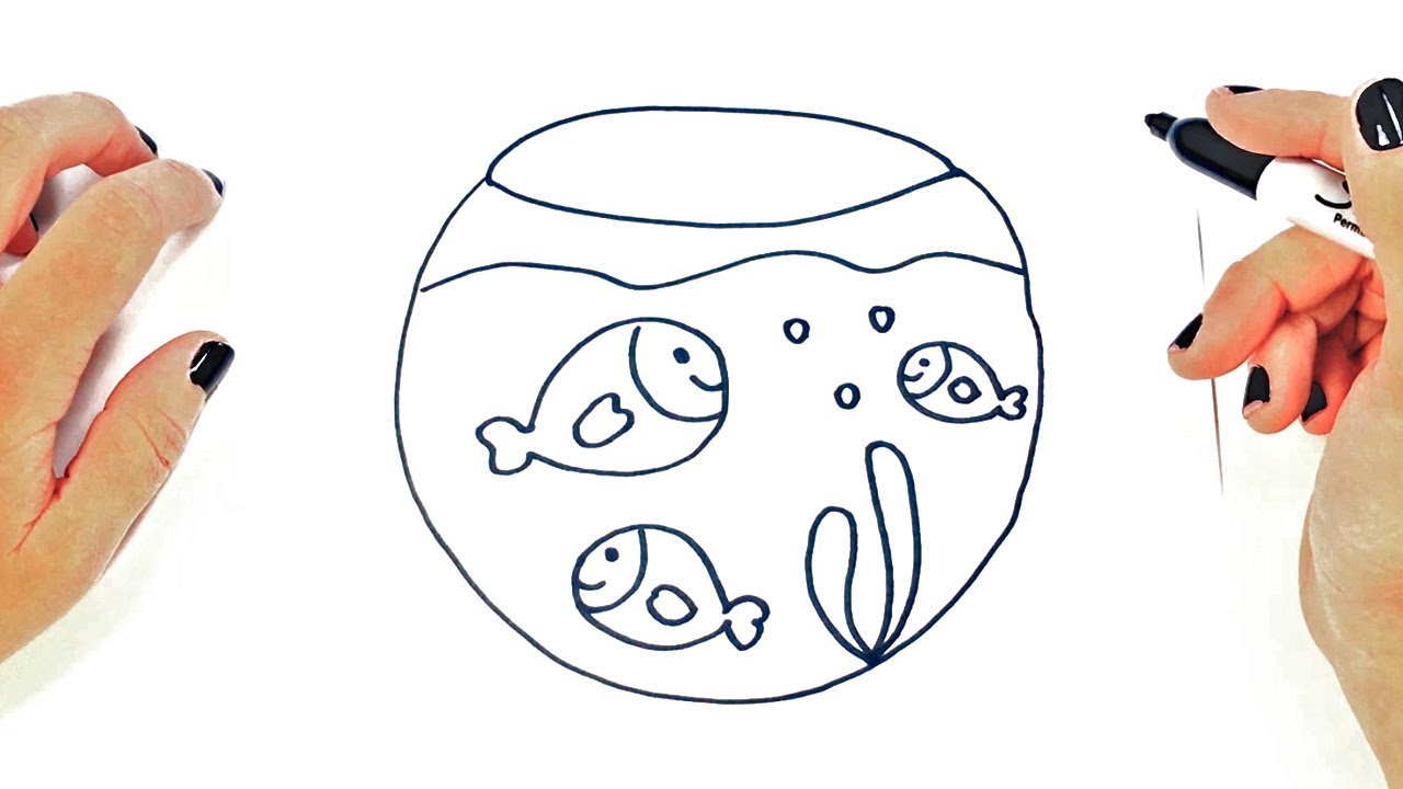 How to draw a Fishbowl | Fishbowl Easy Draw Tutorial 