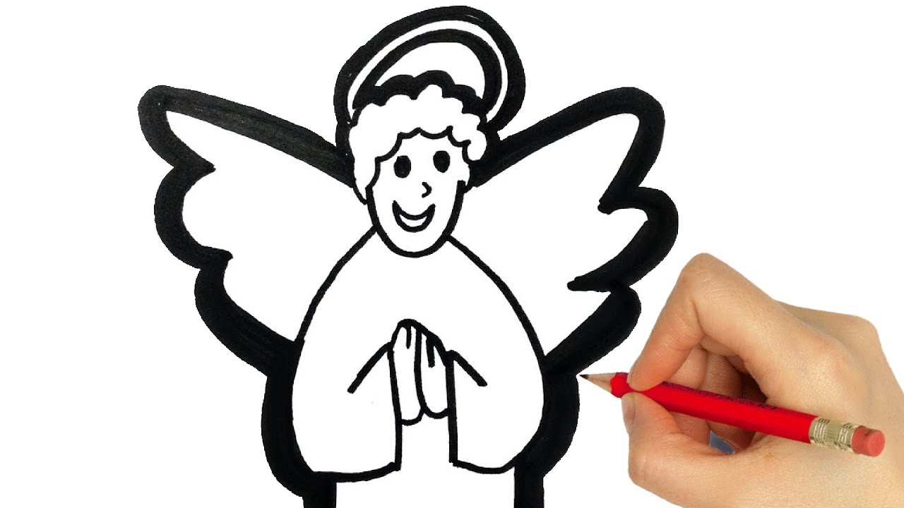 how to draw a christmas Angel 