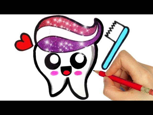 HOW TO DRAW TOOH TOOTHBRUSH STEP BY STEP 