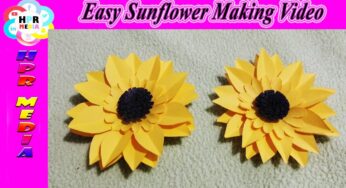 Easy Sunflower Making Video | How to make Paper Sunflower? Simple Sunflower | Paper Flower
