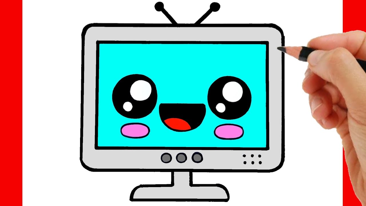 HOW TO DRAW A TV - HOW TO DRAW TELEVISION KAWAII 