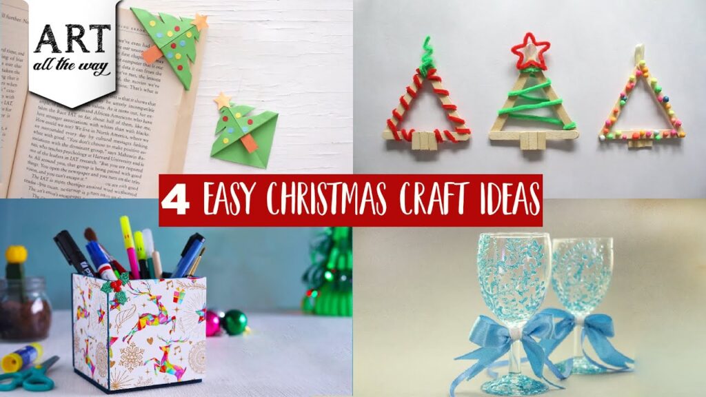 Download 4 Christmas Craft Ideas Paper Art Glass Painting PSD Mockup Templates