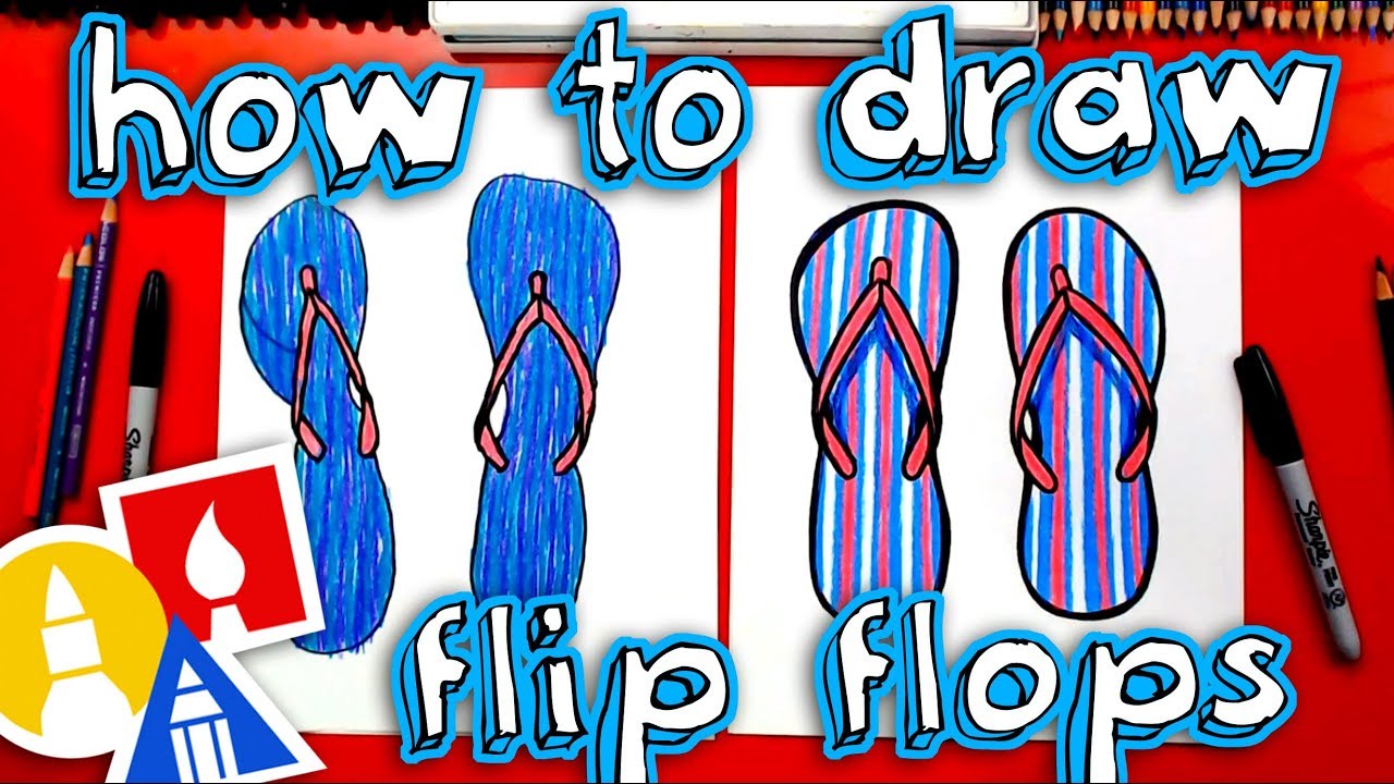 How To Draw Flip-Flop Sandals 