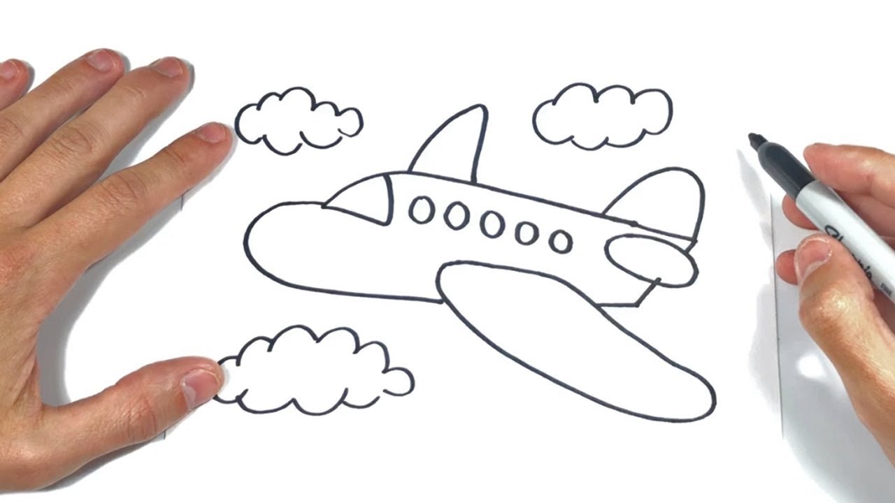 Cómo dibujar un Avion Paso a Paso | Dibujo de Avion 