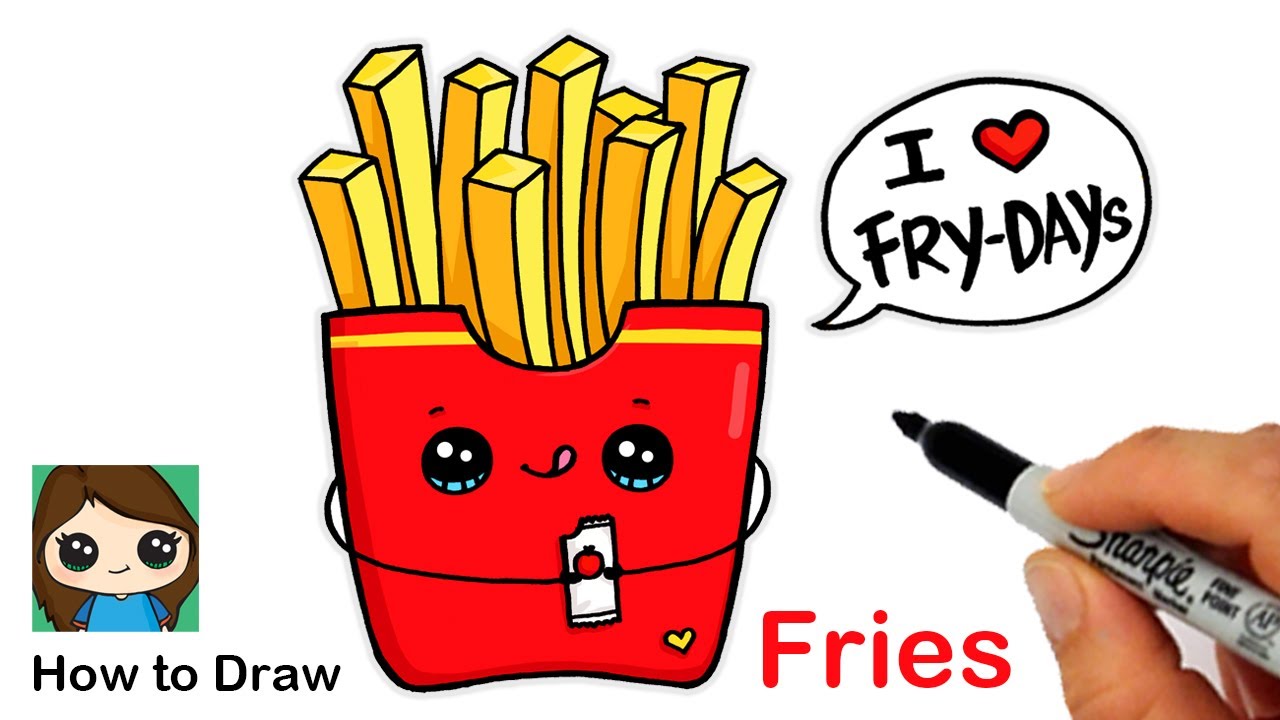 Learn How to Draw French Fries ? Cute Pun Art #9 