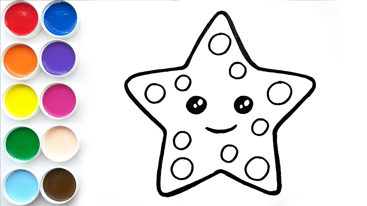 Como Dibujar y Colorear Una Estrella de Mar - Dibujos Faciles Para Niños - Learn Colors / FunKeepArt 