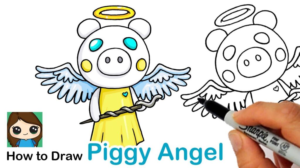 How To Draw Roblox Angel Piggy - roblox minitoon drawing