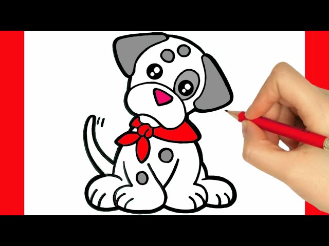 HOW TO DRAW A CUTE DOG EASY STEP BY STEP 