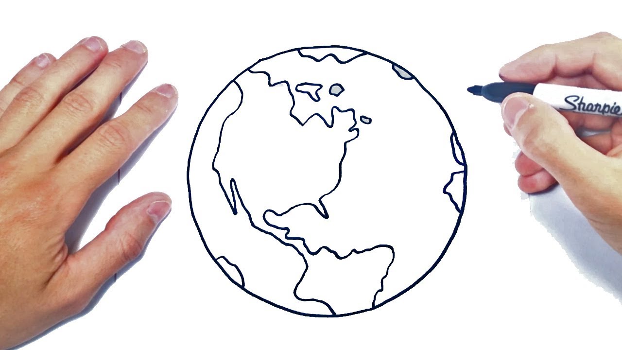 Como dibujar El Mundo o Planeta Tierra 