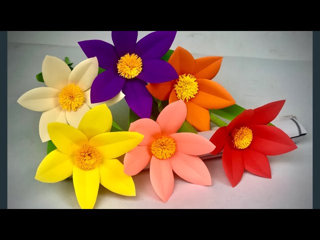 Beautiful Paper Flowers | Beautiful Paper Flower Making | Paper Flowers | Home Decor | Paper Craft 2