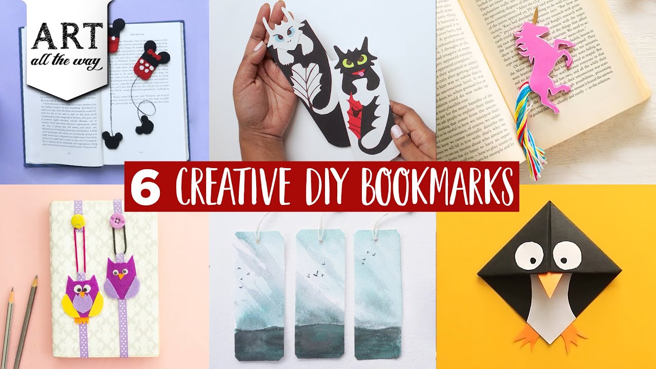 6 Creative DIY Bookmarks | Simple Bookmark Ideas | How to make a bookmark 