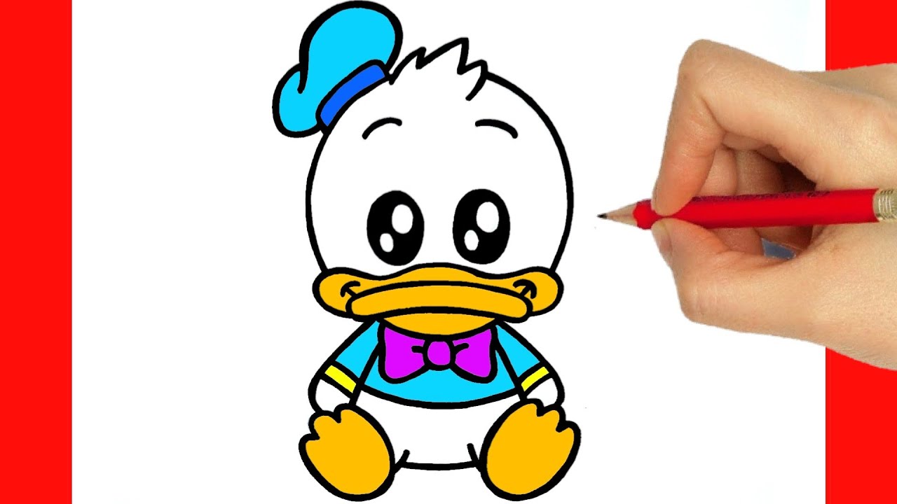 HOW TO DRAW A CUTE DUCK - HOW TO DRAW BABY DONALD DUCK 