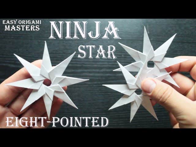 How to make a ninja star (shuriken) out of paper - Origami 