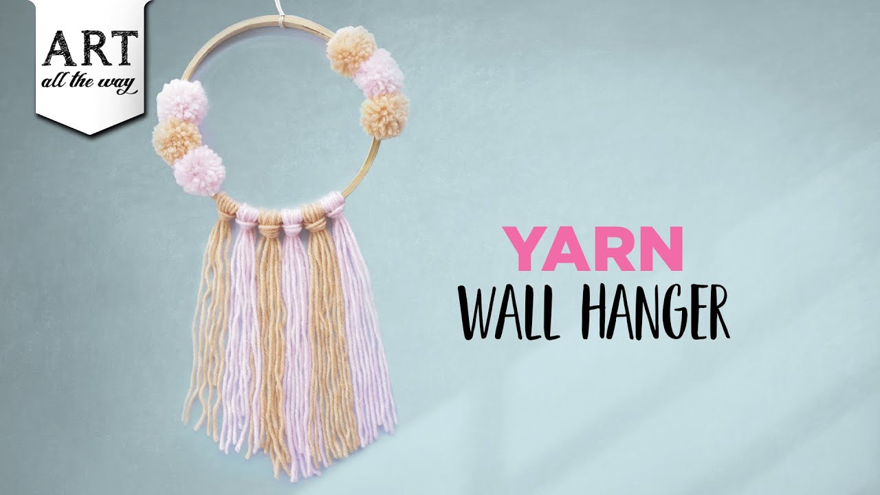 Yarn Wall Hanger | DIY Wall Decors | Pom Pom crafts 