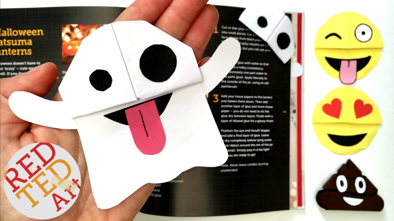 Easy Ghost Emoji Bookmark - Snapchat Ghost DIY - Perfect for Halloween 