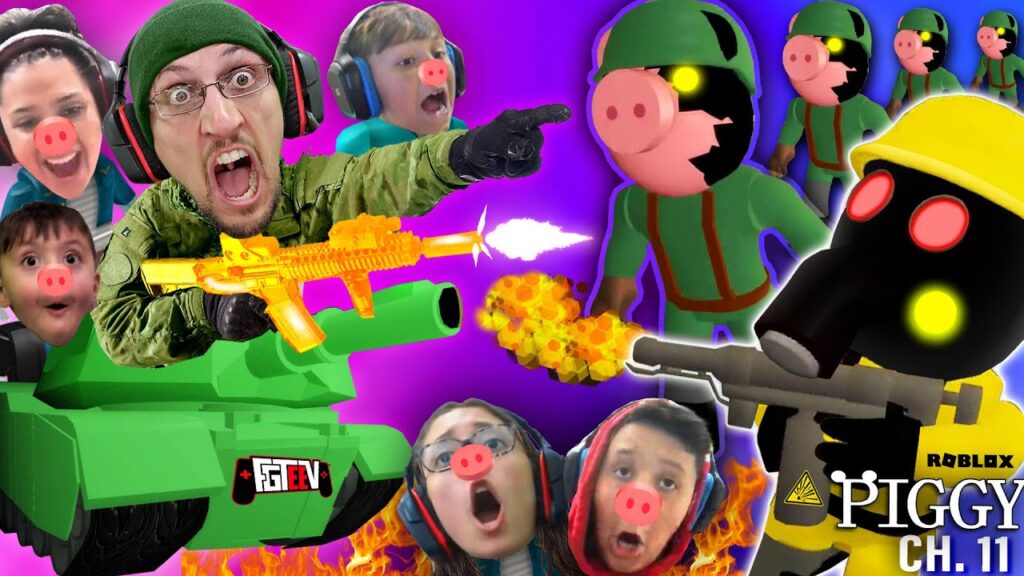 Roblox Piggy Army Vs Fgteev Family Chapter 11 Outpost Escape 6 Player Madness - only 1 can escape from the piggy roblox youtube