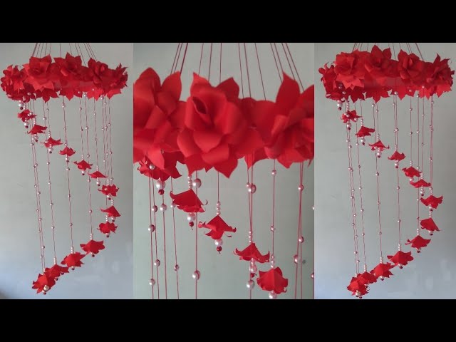 47 | Red Paper Wall Hanging | Paper Craft for Home Decor | Diy 