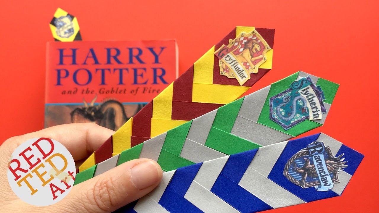 Easy Harry Potter Bookmark DIY - How to make a Chevron Bookmark DIY - Easy Paper Bookmark Ideas 