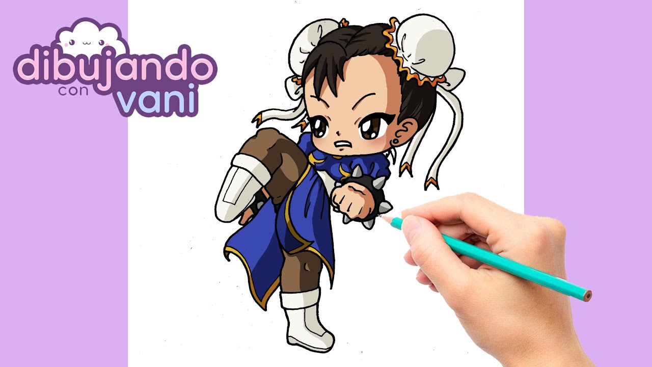 COMO DIBUJAR A CHUN-LI PASO A PASO - DIBUJOS PARA DIBUJAR - IMAGENES KAWAII ANIME DE STREET FIGHTER 